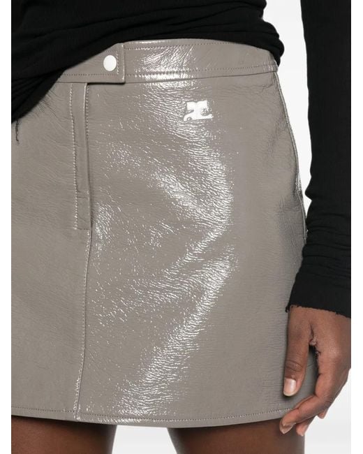 Courreges Gray Reedition Vinyl Mini Skirt