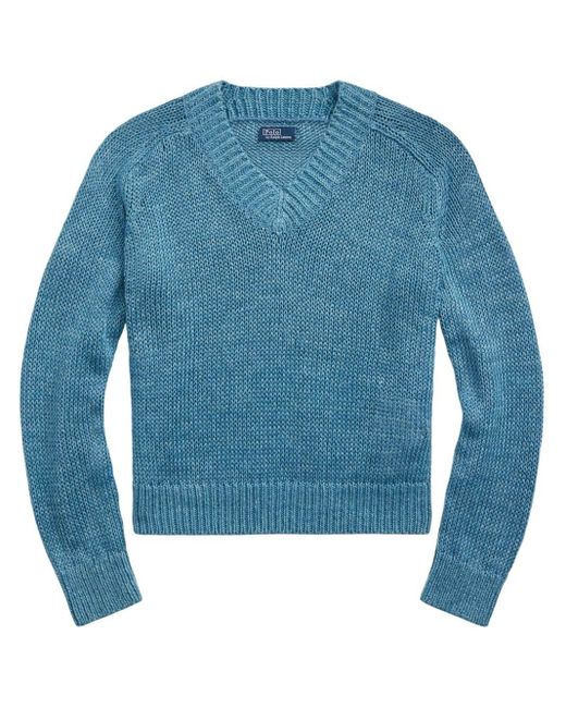 Maglione con scollo a V di Polo Ralph Lauren in Blue
