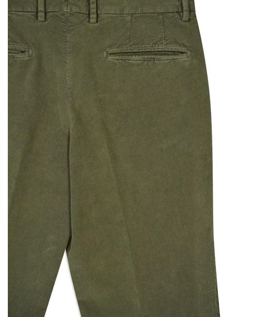 Boglioli Moss Green Twill Chino Trousers for men