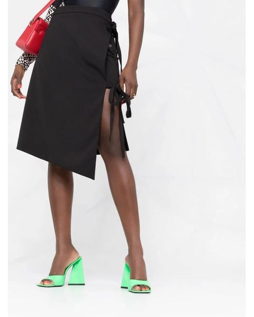 Off-White c/o Virgil Abloh Black Tie-fastening Asymmetric Skirt