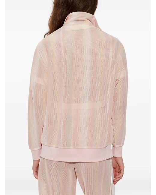 Adidas Pink Striped Mesh Jacket