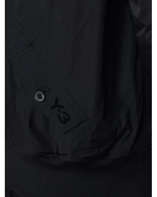 Y-3 Black Logo-Print Bomber Jacket for men