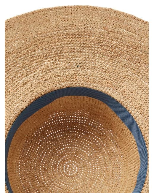 Paul Smith Natural Swirled Polka Dot Raffia Hat