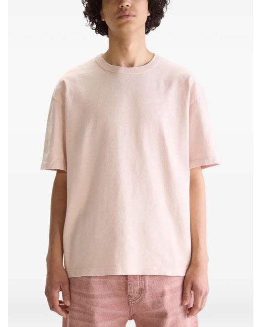 Bellerose Pink Frayed T-Shirt for men