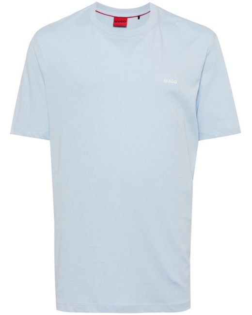 Logo-print cotton T-shirt HUGO pour homme en coloris Blue
