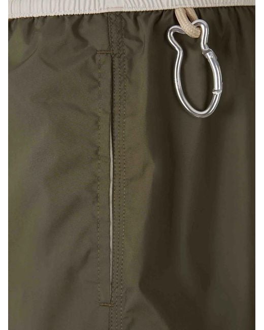 Fedeli Green Tahiti Airstop Drawstring-Waistband Swim Shorts for men