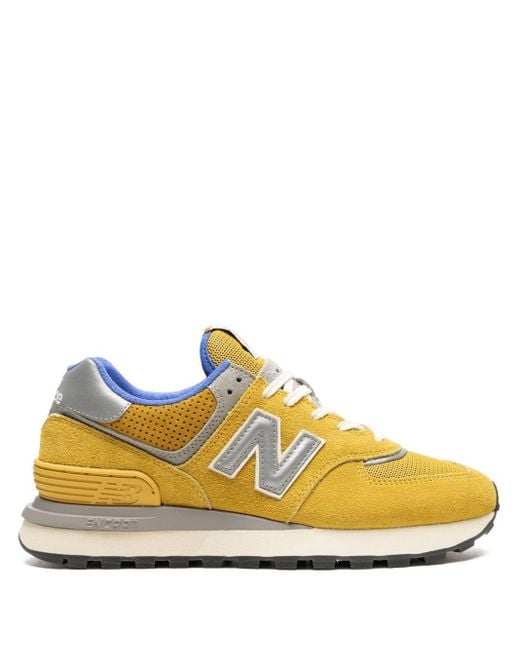 New Balance Yellow X Bodega 574 Legacy Blue Sneakers