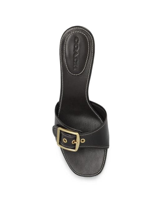 COACH Brown Margot Buckle-Detail Sandals