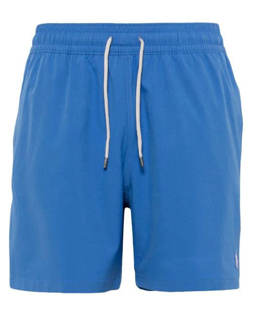 Polo Ralph Lauren Blue Embroidered-logo Deck Shorts for men