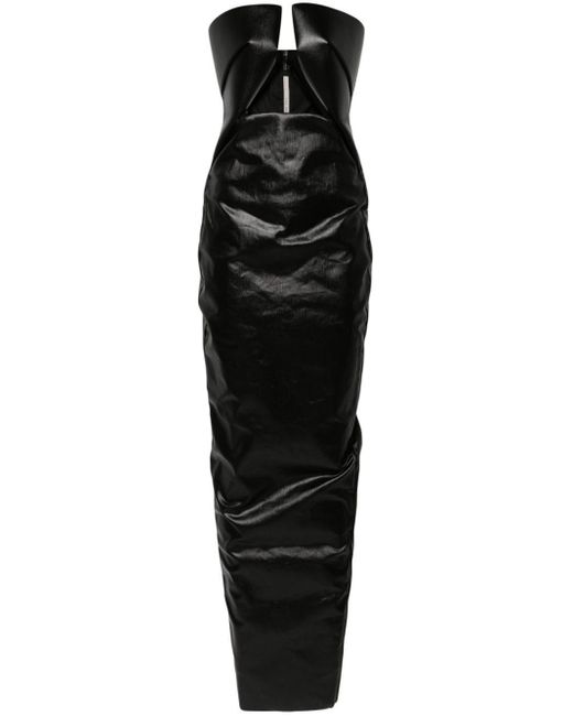 Rick Owens Black Strapless Cutout Maxi Dress