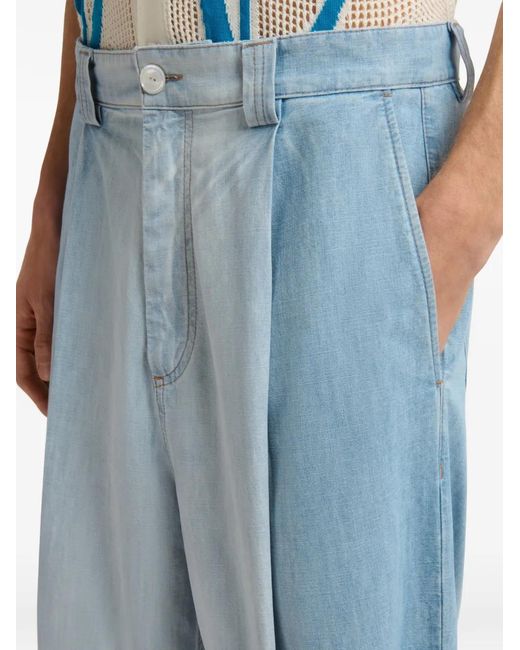 Marni Blue Chambray Jeans With Foulard for men