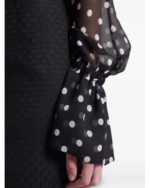 Nina Ricci Black Polka-Dot Silk Blouse