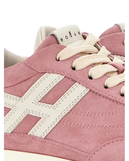 Hogan Pink H699 Lace-Up Fastening Sneakers