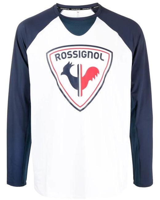 Rossignol Blue Logo-Print Long-Sleeved T-Shirt for men