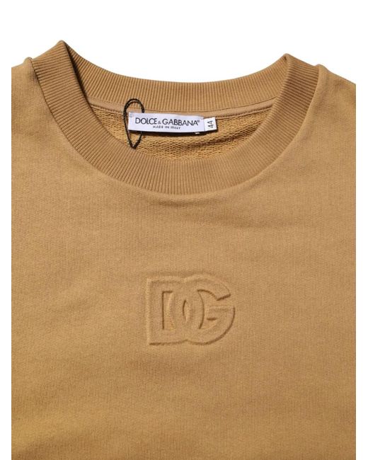 Dolce & Gabbana Natural Embossed-Logo Sweatshirt for men