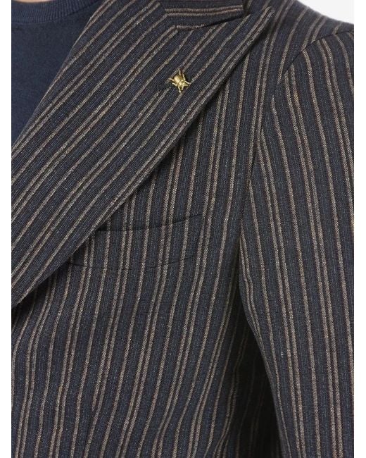 Corneliani Gray Striped Blazer for men