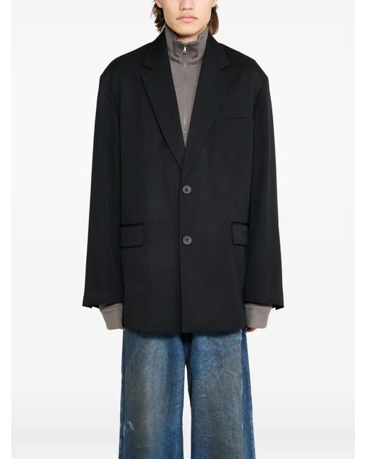 Ssstein Black Oversized Single-Breasted Blazer for men