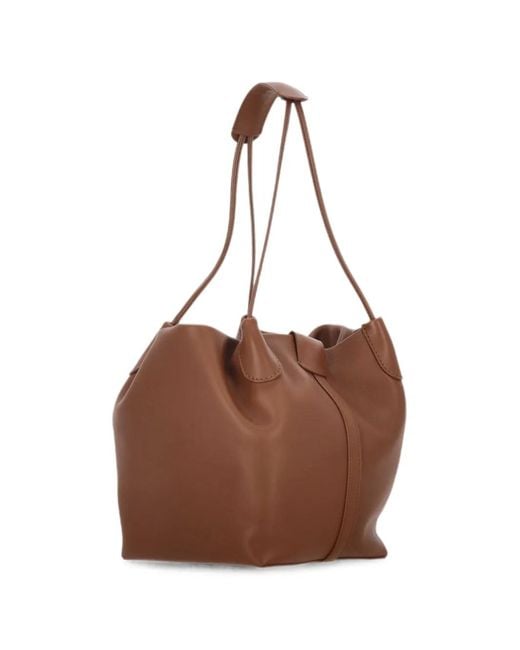 Loro Piana Brown Lambskin Tote Bag