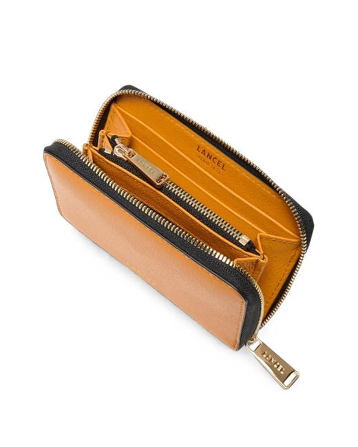Lancel Orange Bcbg Zip-Around Wallet