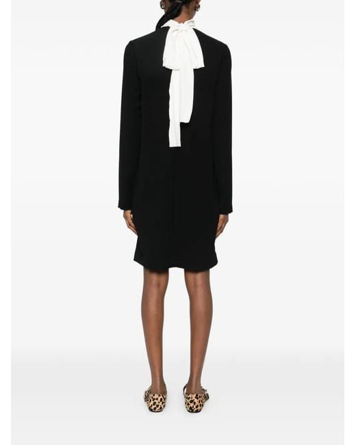 N°21 Black Scarf-Detail Two-Tone Minidress