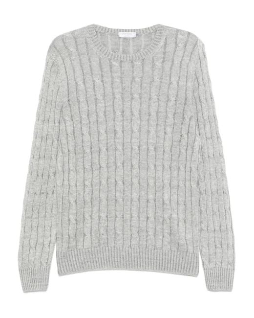 Gran Sasso Pullover Mit Zopfmuster in Gray für Herren