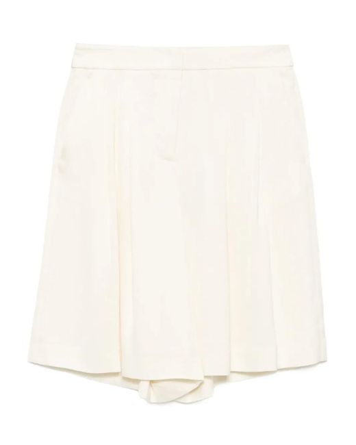 Karl Lagerfeld White Fluid Tailored Shorts