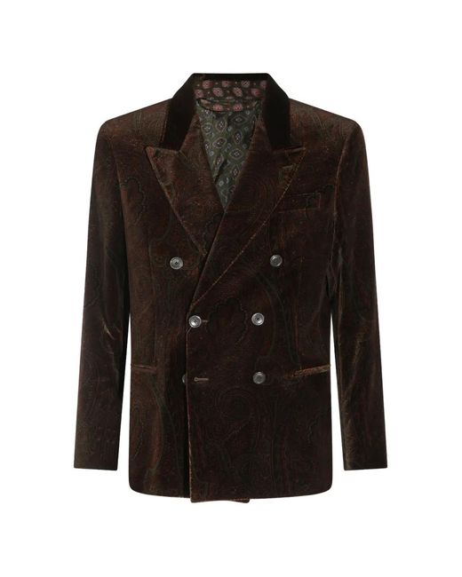 Etro Black Single-Breasted Jacket for men