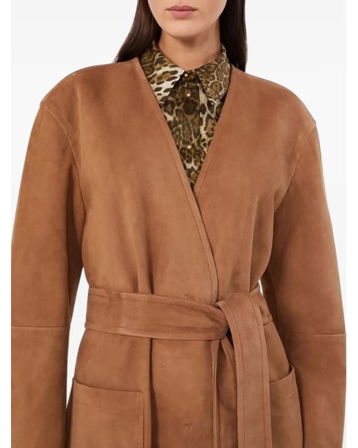 Abrigo Con Cinturón Max Mara de color Brown