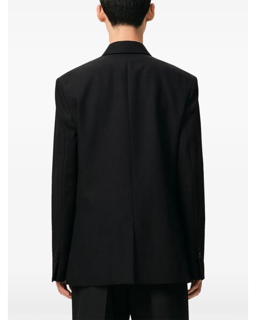 AMI Black New Wool Single Breasted Straight Jacket for men