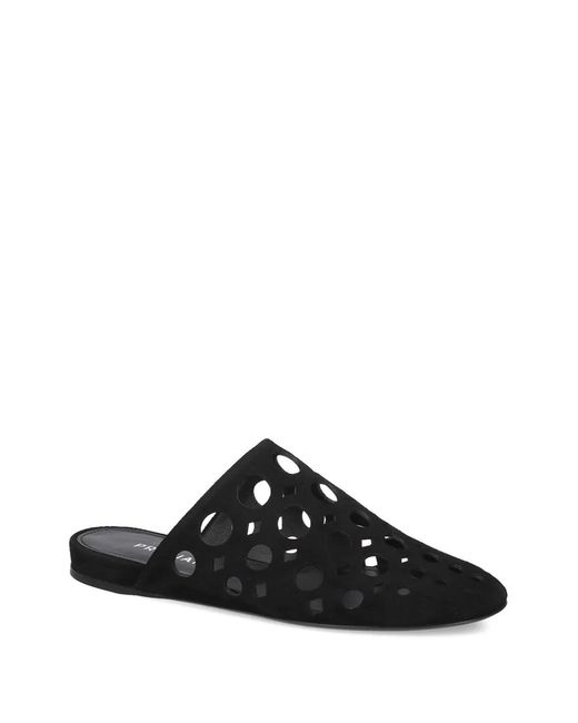 Premiata Black Cut-Out Leather Mules