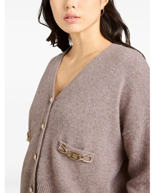 Cinq À Sept Brown Kavita Chain-Cashmere Cardigan