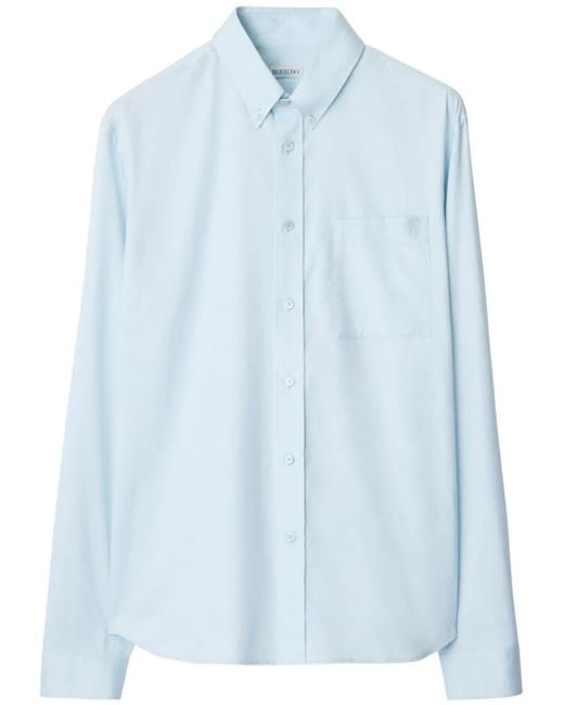 Chemise À Logo Brodé Burberry pour homme en coloris Blue
