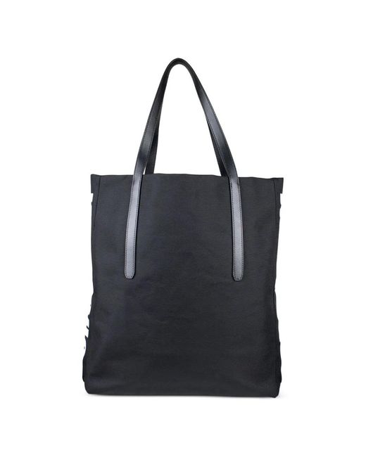 Jimmy Choo Black Logo Banded Leather Tote Bag