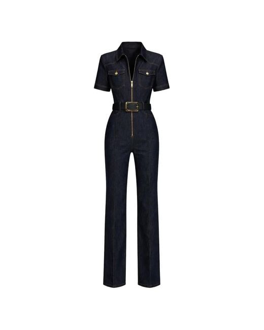 Self-Portrait Blue Denim Jumpsuit
