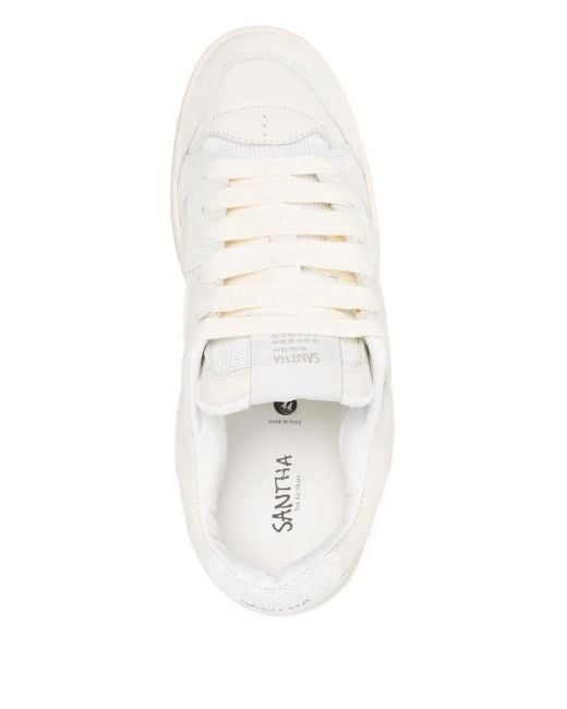メンズ Santha パデッド レザースニーカー White