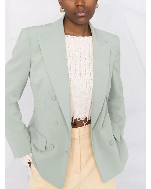 Alberta Ferretti Green Double-Breasted Blazer