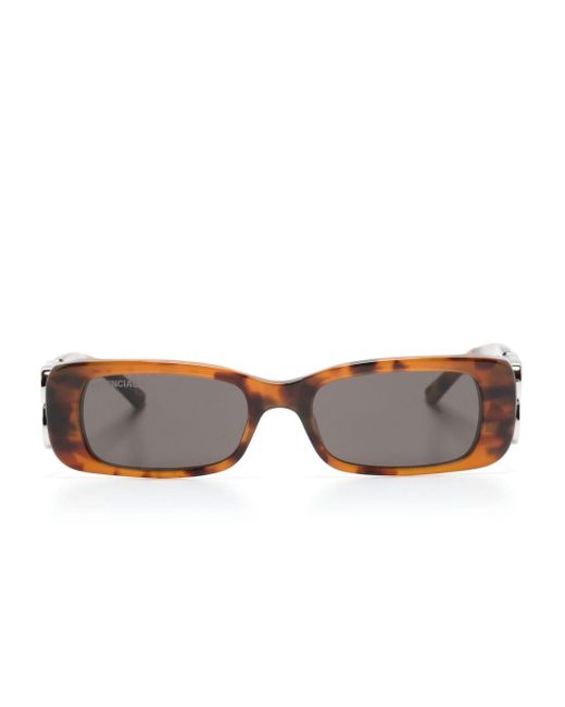 Balenciaga Brown Dynasty Rectangle-frame Sunglasses