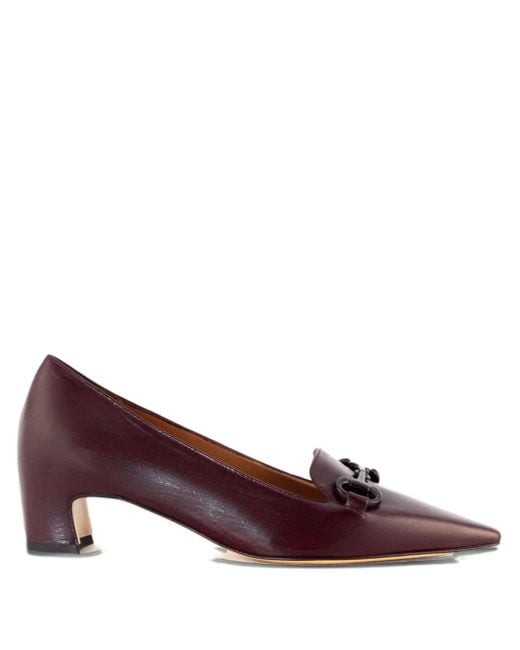 Mara Bini Brown 40Mm Leather Heeled Pumps