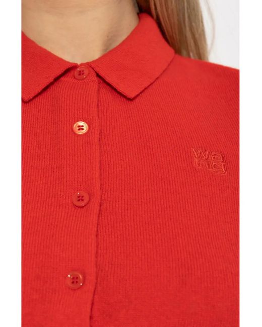 Alexander Wang ショートスリーブ ニットトップ Red