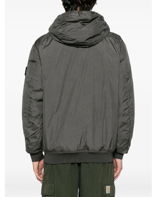 Stone Island Gray Hooded Panelled Jacket for men
