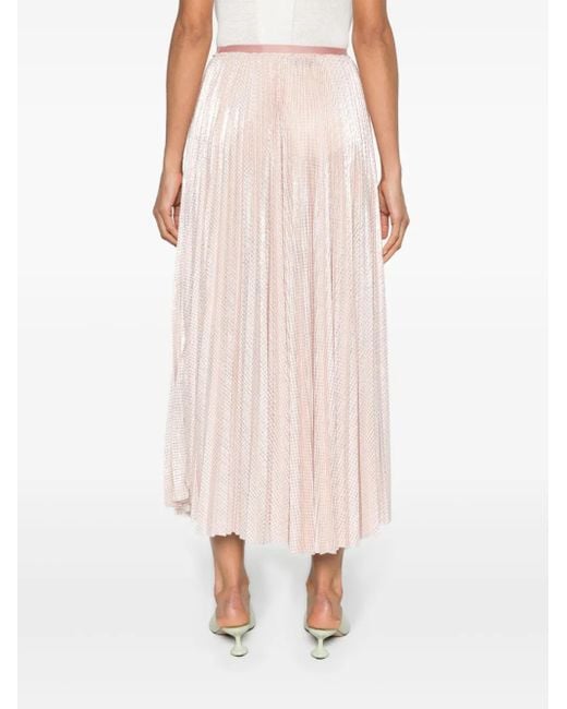 Jupe Plissée À Motif Pied-De-Poule Forte Forte en coloris Pink