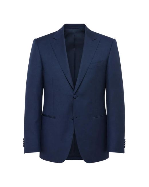 Corneliani Blue Notch-Lapel Single-Breasted Blazer for men