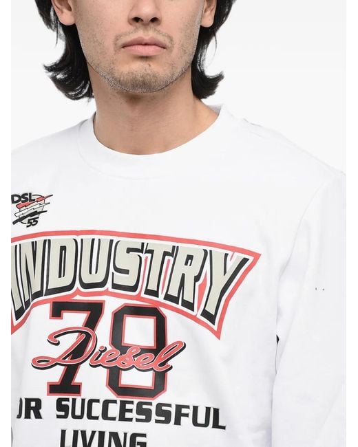 DIESEL Gray Logo-Print Sweatshirt for men