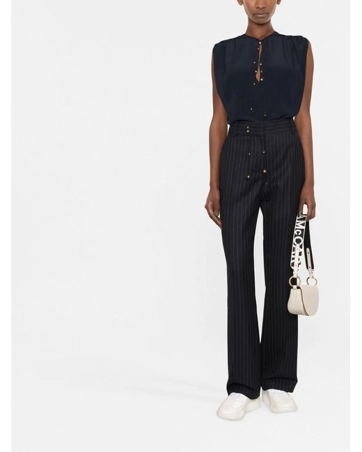 Stella McCartney Blue Buttoned Silk Blouse