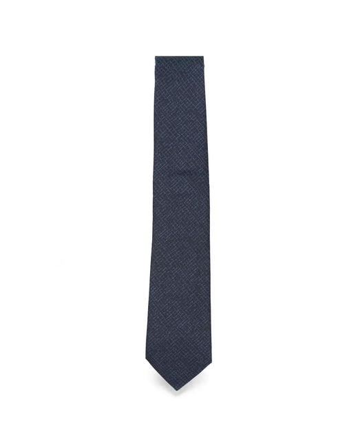 Canali Blue Geometric-Pattern Silk Tie for men