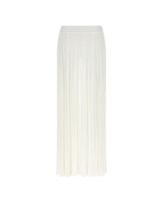 Antonino Valenti White Kristel Pleated-Effect Maxi Skirt
