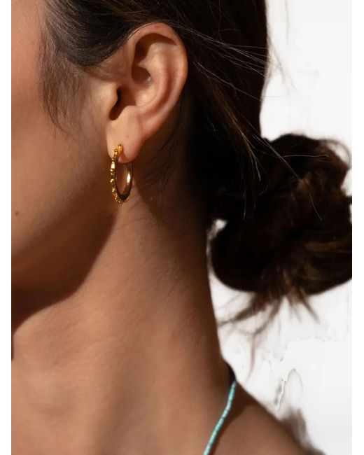 Ottoman Hands Metallic Aida Beaded Hoop Earrings