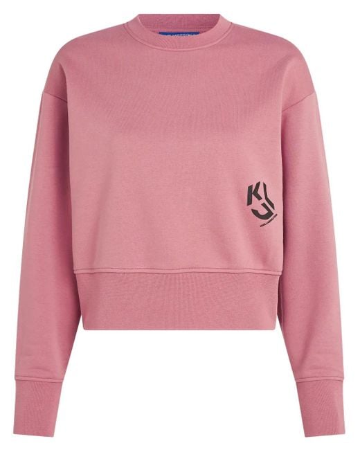Karl Lagerfeld Pink Logo-Print Sweatshirt