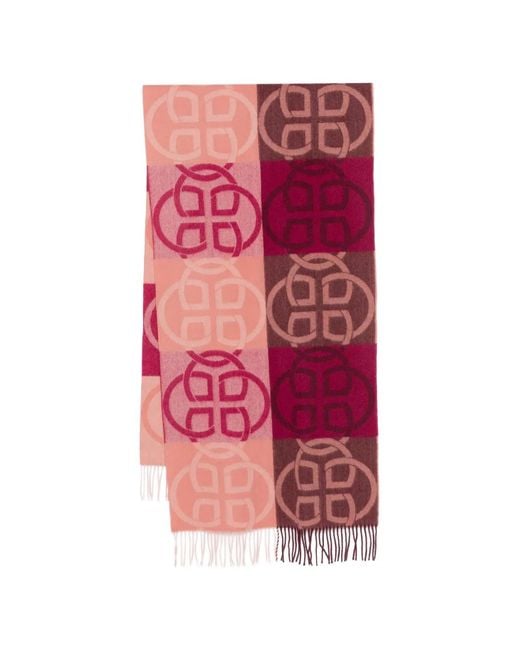 Gant Red Monogram-Pattern Scarf