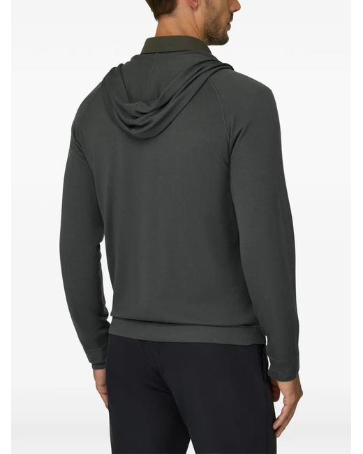 Boggi Gray Knitted Sweatshirt Full-Zip Hoodie for men